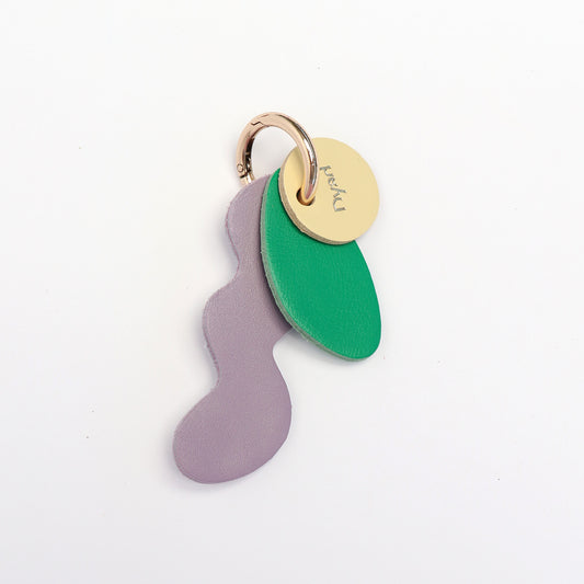 Squiggle Charm - Lilac / Lawn Green